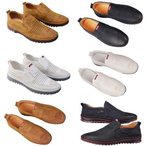 Casual shoes for men's spring new trend versatile online shoes for men's anti slip soft sole breathable leather shoes black 41