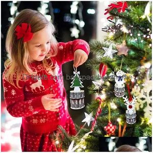 Dekorativa föremål Figurer Jul unik pengar Holder Trä söta klippträd dekorationer gåvor för barn 915 droppleverans ho dhgay