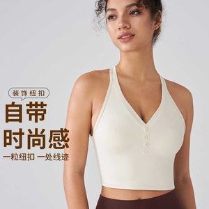 Others Apparel New V-neck sports vest all-in-one cup summer outerwear sexy cross back yoga suit top fitness vest for women