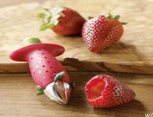 2015 Red Strawberry Tomatoes Stem Huller Remover Fruit Begetable Creative Kitchen Accessories DIY Tools Jia4754144600