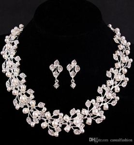 Wholenew Ladies Silver Necklace Earring Sets Wedding Bridal Jewelry Sets Necklace For Wedding Party Bridal Jewelry 8228701