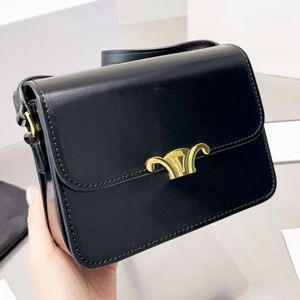 Designer Bag Teen Triomph Leather Cowhide Luxury Crossbody Shoulder Saddle Fabric Printing