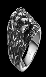 غرامة أزياء الولايات المتحدة الأمريكية بأكملها خاتم الرجعية الأسد رأس Men039S Rings 2pieCelot7828780