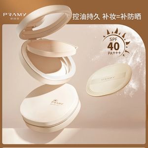 PRAMY Sunscreen Pressed Powder Oil-Control Setting Makeup Långvarig osynliga porer concealer Waterproof Makeup Cosmetics 240220