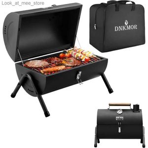 BBQ Grills Portable charcoal grill desktop outdoor barbecue smoker small barbecue grill for outdoor cooking backyard picnics Q240305