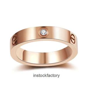 Original 1to1 Cartres Classic C Family Same Style High end Couple Rose Gold Pair Plain Ring Simple and Colorless LOVE Engraved Wedding 3VG7