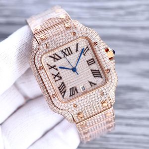 Роскошные мужские часы с бриллиантами, дизайнерские часы, автоматические часы, 40 мм, с сапфиром, деловые женские часы с бриллиантами, высококачественный ремень из нержавеющей стали Montre de Luxe