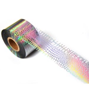 100meters Holographic Snakes Foils Sliders Animal Print Nail Foils Stickers Decal Sliders Transfer Foil Grid Nail Art Sticker 240301