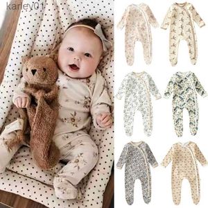 Footies Baby Romper Footies Pyjamas For 0-12M Newborn Girl Boy Clothes Long Sleeves Buttons Baby Overalls Boy Girl Clothes Jumpsuits YQ240306