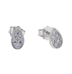 Hoop Huggie 925 Sterling Silver Cute Earring Jewelry with Tear Drop CZ Paved Charm Delicate Elegance Women Mini Stud3912850