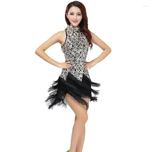 Scen Wear High Quality Latin Dance Dress Performance Costumes Women Sequin Tassel Dresses 1920s Flapper Gatsby Party
