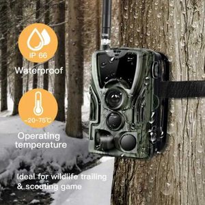 Jaktkameror Hunting Cameras Wildlife Trail Camera Hunting Camera Infraröd kamera 2G MMS Fotovideoövervakning 16MP 1080P SMS Night Vision Q240306