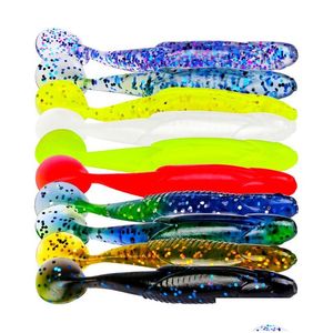 Party Favor 10Pcs/Lot 9.5Cm/6G 10 Colors Worm Plastic Lures Party Favor Swimbait Wobblers Soft Bait Fishing Lure Artificial Bass Tackl Dhdtu