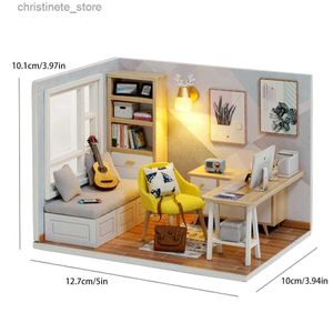 Architecture/DIY House 3D Puzzle Assembly Model Doll House Mini DIY Small Kit Making Room Toys Home Bedroom Decoration with