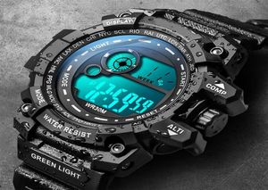 Cool Luminous Men Sports Watch Highend Silicone Strap Tactical Wristwatch LED Calender Waterproof Digital Clockes3300917