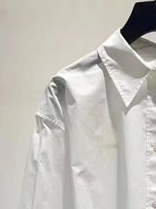 Koszule litera haftowa kobiety jednościenne bluzka z długim rękawem Słodka odrzucona kołnierz wiosna 2024 Nowe damskie koszula do pracy