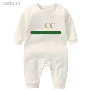 Footies In stock newborn kids Rompers baby Boys girls Fashion designer print luxury pure cotton Long sleeve jumpsuit G007 240306