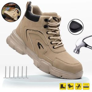 Work Safety Shoes Men Safety Boots Anti-smash Anti-stab Work Shoes Sneakers Steel Toe Shoes Male Work Boot Indestructible 240220