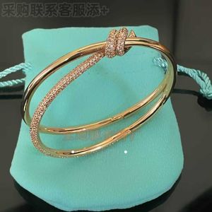 Designer Tiffays Same Style Diamond Twisted Cord Bracelet with New High Edition