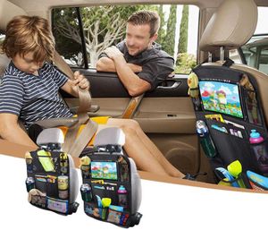 Car Backseat Organizer with Touch Screen Tablet Holder 9 Storage Pockets Kick Mats Car Seat Back Protectors for Kids Toddlers3893586