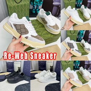 2024 Nya designerskor RE-WEB Sneakers Män Kvinnor Casual Shoes Leather Rubber Outsole Platform Outdoor Lace-Up Round Head broderade sneakers Storlek 35-45 med låda