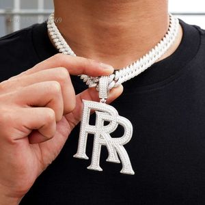 Iced Out Jewelry Diamonds RR Moissanite Pendant Vvs D Color Necklace Initial Hop Sier Custom Pendant