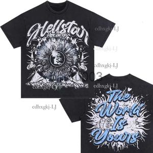 Homens camisetas Hellstar algodão t-shirt moda preto homens mulheres designer roupas desenhos animados gráfico punk rock tops verão high street streetwear j230807