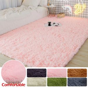 Thick Plush Carpet Nordic Style Solid Color Fluffy Silicone Soft Non Slip Bottom For Living Room Childrens Bedroom Home Decor 240223