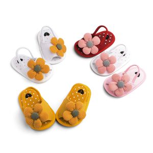 Baby Sandal Cute Flower Design Soft Cotton Sandal for Spring and Summer Baby Girl 0-18M