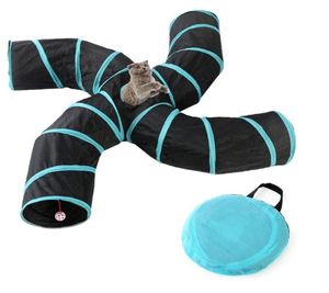Cat Toys Portable Pet Toy Collapsible Tunnel Stype Four Tent Play Interactive With Bag 20E73728148805931
