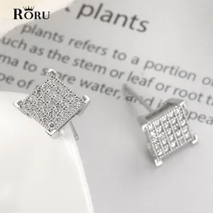 Stud Earrings Fashion Cool Square Rhinestones Glitter Cubic Zirconia Geometric Earring Nickel Free Jewelry Gift For Women