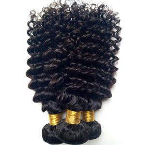 Trama dei capelli umani vergini brasiliani malesi Estensioni morbide dei capelli ricci profondi Bellezza economica Indiano Remy Capelli umani tesse 3 4 5pcslot6223050