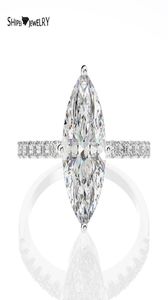 Shipei 925 Sterling Silver Marquise Cut Created Moissanite Diamonds Gemstone Wedding Engagement Fine Jewelry Rings Whole9492398