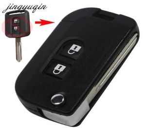 Jingyuqin Flip Folding Remote Key Shell Car Case FOB Cover för Nissan Qashqai Primera Micra Navara Almerera Note Sunny 2 Buttons7078388