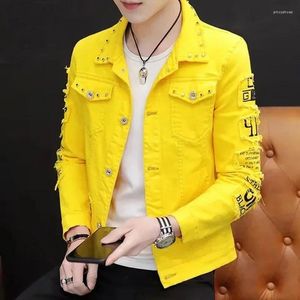 Men's Jackets Hole Denim Jacket Spring Autumn 2024 Summer Harajuku Coat Korean Fashion Rivet Men Motorcycle Casual Overcaot