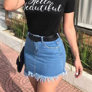 skirt Women High Waist Tassels Zipper Pockets Skinny Denim Mini Short Pencil Skirt High Waist Pencil Skirt Kids Skirt for Girls