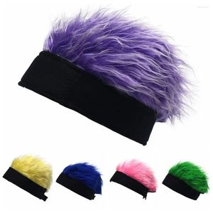 Berets Retro Fake Hair Skullcap Brimless Hip Hop Beanie Wig Hat Fluffy Synthetic Fun Short Caps Men