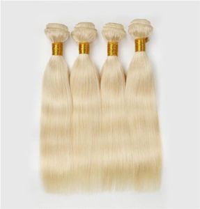 Stock Brasilianisches blondes Echthaar, 4 Stück, platinblondes, seidig glattes Echthaar, blonde Webart, 9A, brasilianisches Echthaar, Bündel 613 5238957