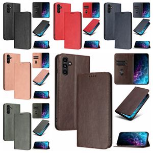 S24 Suck Magnetic Closure PU Leather Wallet Cases For Samsung S23 Ultra Plus FE A05S A15 A25 A35 A55 A05 A24 M54 A34 A04E A54 A14 Flip Holder Cover Card Slot Book Pouch