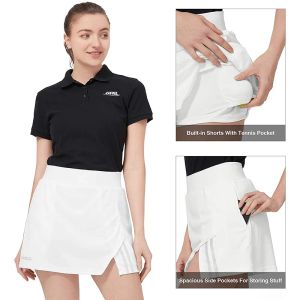 Klänningar Goldencamel Athletic Shorts för kvinnor Bekväm sportkjol Tennis Skort med fickor för att köra träning av golfkläder