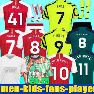 2023 2024 G.Jesus Soccer Jerseys Rice Smith Rowe Saka J.Timber Martinelli Russo 23 24 25 футбольная рубашка мужчина детская детская комплект Одегаард Самби Фабио Вийра Салиба Хаверц