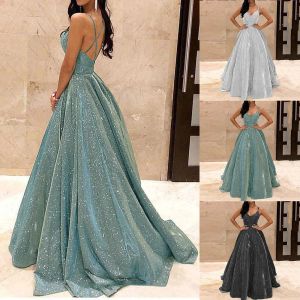 Dress 2023 Elegant Bridal Sequined Dress Sexy Vneck Party Pink High Waist Package Hip FloorLength Dress Banquet Long Gown Vestidos