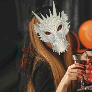 Maschere di design Maschera cosplay drago Maschera mascherata di Halloween per carnevale Cosplay Halloween bianco