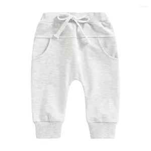 Trousers Baby Boys Sweatpants Elastic Waist Drawstring Solid Fall With Pockets For Casual Daily