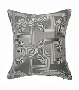 Contemporary Geometry Dark Grey Chain Ellipse Sofa Chair Designer Pipping throw Cushion Cover Decor Home Pillow Case 45x45cm 210319062451