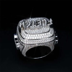 Großhandelspreis Hip Hop Männer Vergoldet 925 Sterling Silber Pass Diamant Tester Moissanit Iced Out Ring