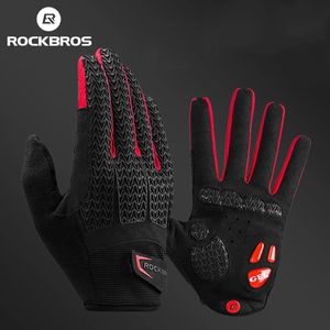 ROCKBROS Windproof Cycling Gloves Touch Screen Riding MTB Bike Bicycle Gloves Thermal Warm Motorcycle Winter Autumn Bike Gloves 240229