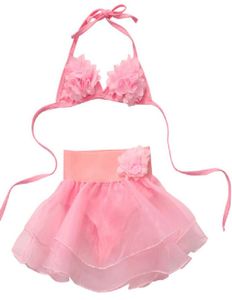 16 år söt baby flickor sommar söt rosa tryckt blommig bikini set badkläder barn split baddräkt bikinis badkläder strandkläder bada s4736792