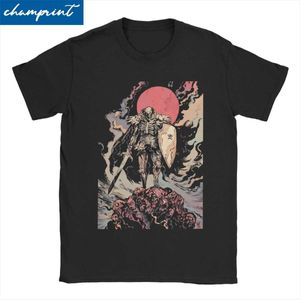 メンズTシャツberserkガットマンガTシャツ男性レディース100％コットンビンテージTシャツ剣士日本のアニメティートップス6xl