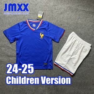 JMXX 24-25 French Child Soccer Jerseys Kit Home Away Kid Uniforms Jersey Football Shirt 2024 2025 Top and Shorts Children Version